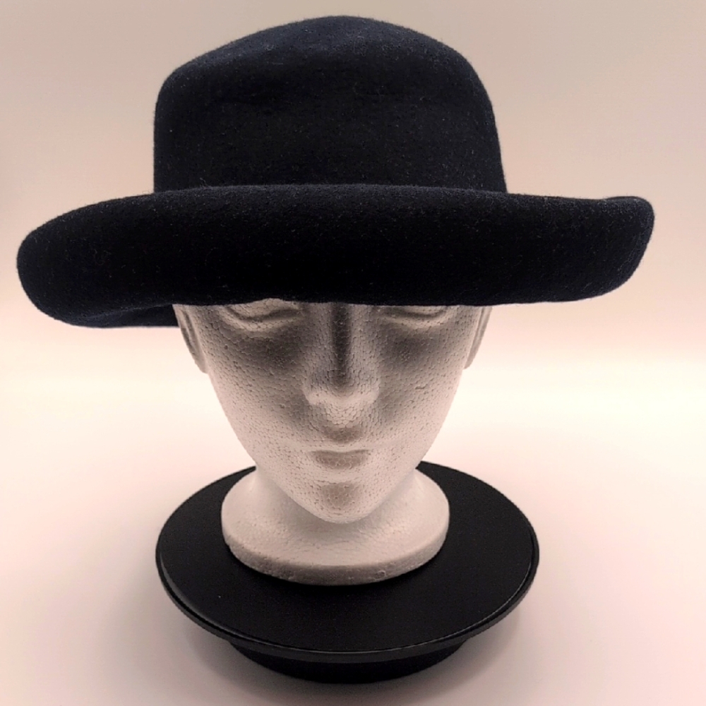 Andre| Vintage Women's Dark Blue Wool Fedora Hat